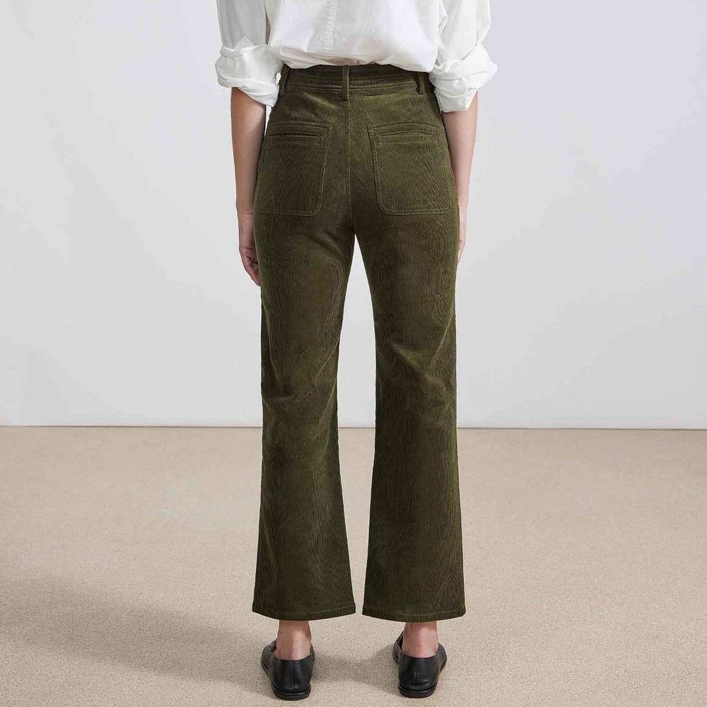 Apiece Apart Slim Marson Corduroy Pants Olive Green Ankle Cropped Granola Size 0 - Picture 3 of 12